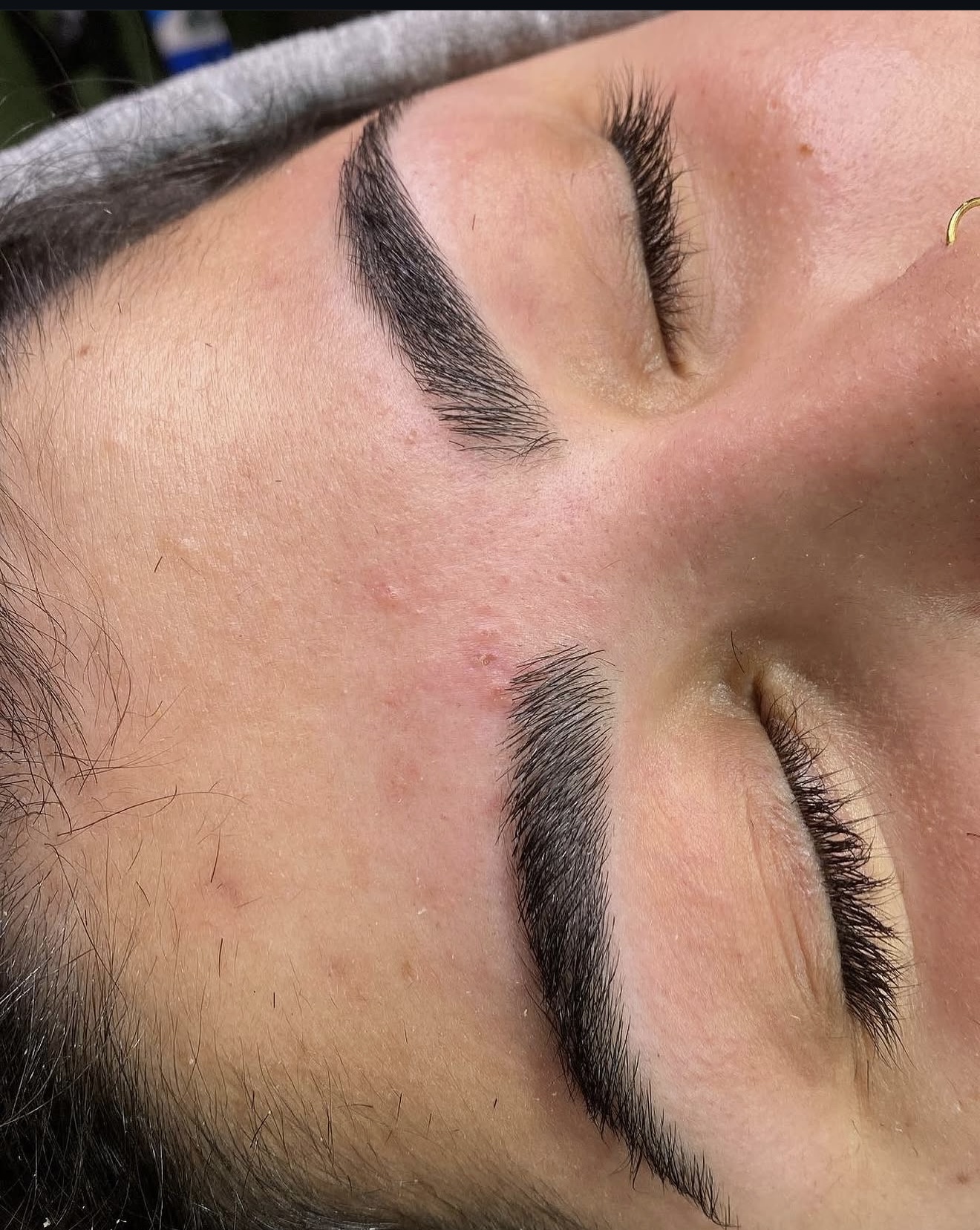 Precision eyebrow shaping result